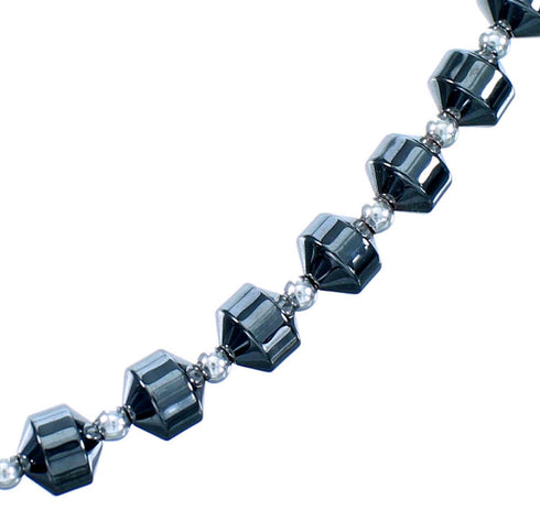 Hematite Sterling Silver Southwest Bead Necklace RX114378